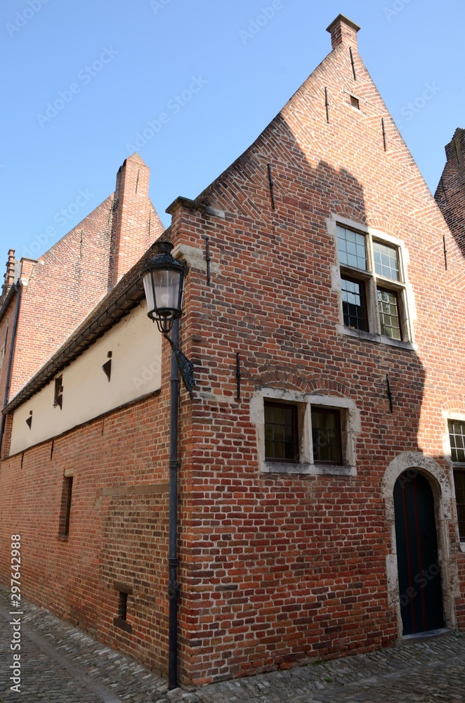 Brick house at Beguinage of Leuven, Belgium