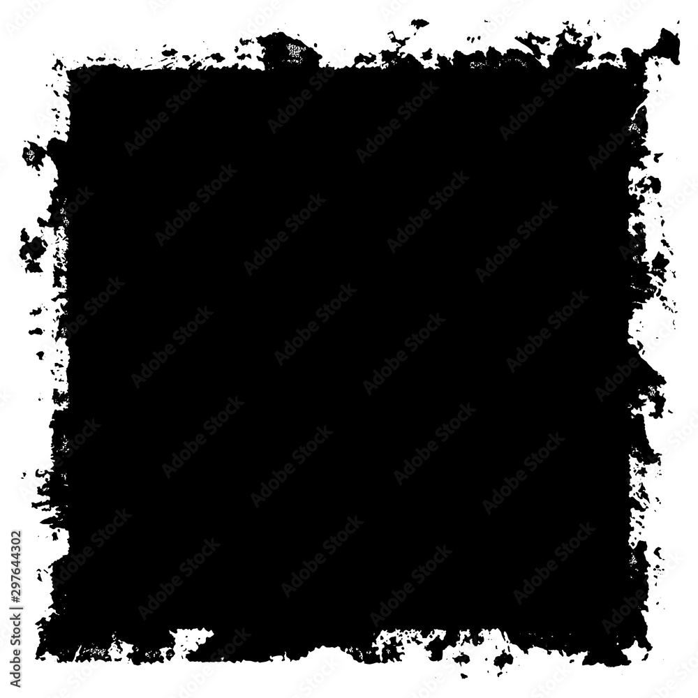 Grunge background black rectangular isolated on white background - obrazy, fototapety, plakaty 