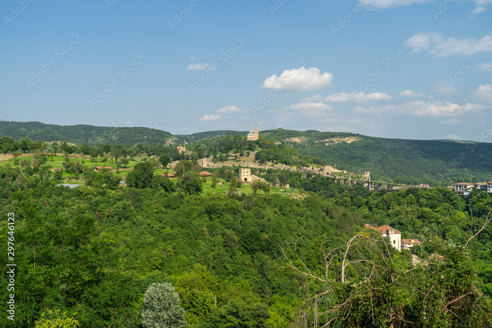 Views of the valley and slopes of the Yantra River and the surroundings of Veliko Tarnovo. Bulgaria.