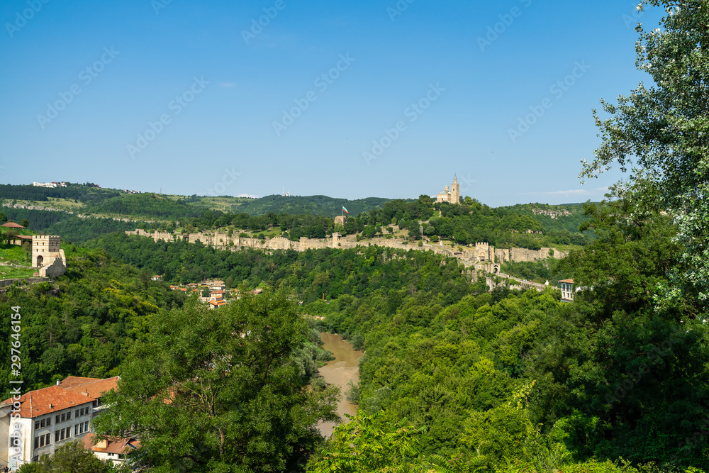 Views of the valley and slopes of the Yantra River and the surroundings of Veliko Tarnovo. Bulgaria.