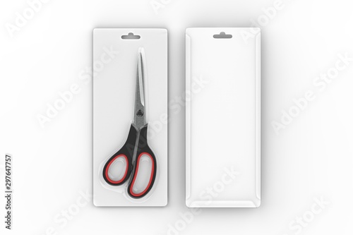 Blank Heat seal plastic scissors packaging for branding Fototapet