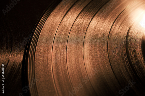 vinyl records in a dark surroundings