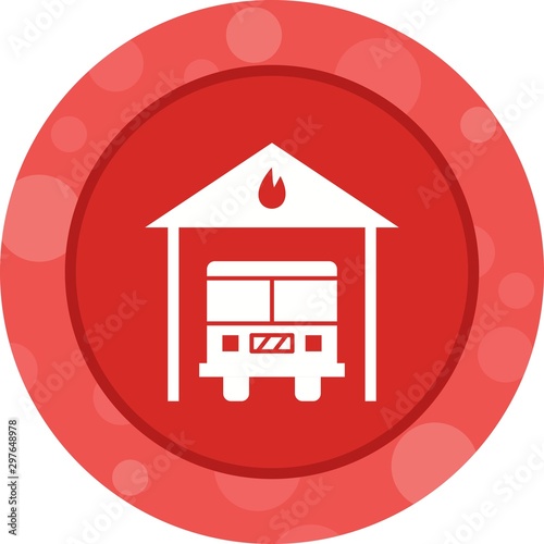 Beautiful Fire station Vector Glyph Icon