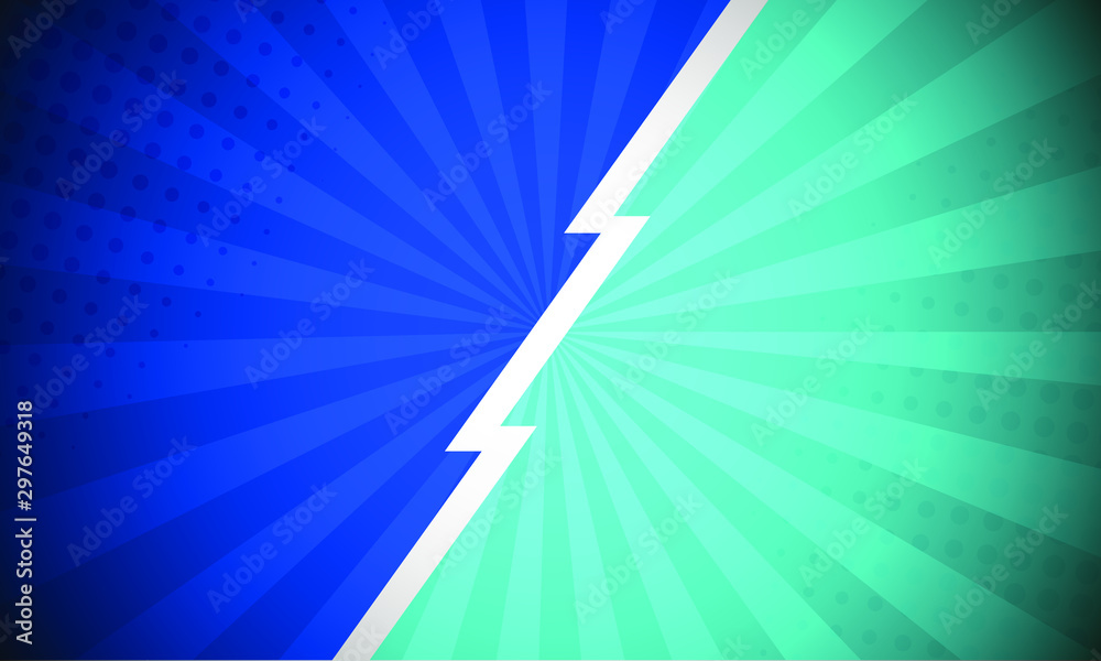 Blue and Cyan, Versus superhero, comic pop art retro, fight background ...