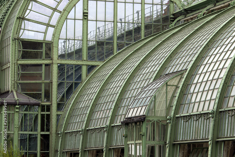 greenhouse windows and wall detail in Vienna vintage