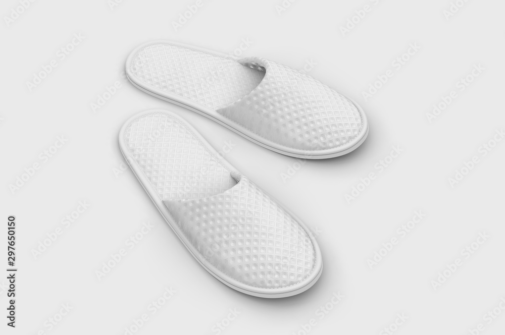 Cotton Cloth Spa Slipper For Branding. 3d render illustration. Cotton Cloth Spa Slipper For Branding. 3d render illustration.