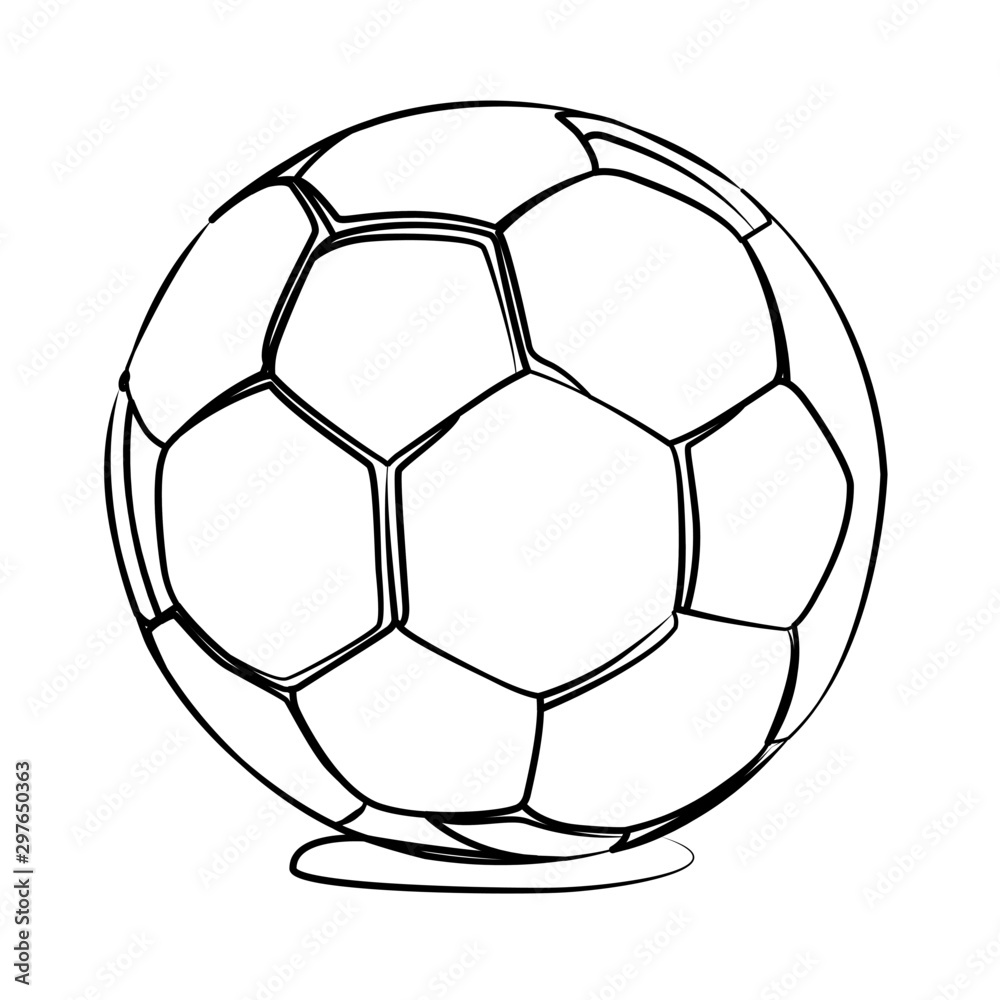 Fototapeta premium ball football contour vector illustration