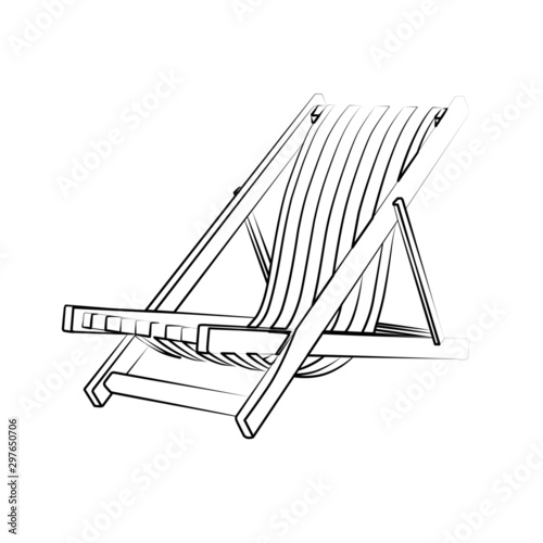 deckchair contour vector illustration isolated