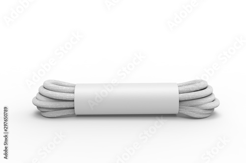 Obraz na plátne Blank shoelaces for branding and mock up. 3d render illustration.