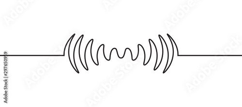 Audio sound wave music waveform. Pulse audio record design signal line