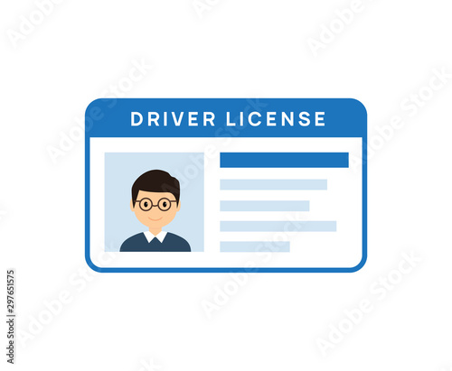 Driver licence icon. Driver id card vector license. Drive identity photo identification