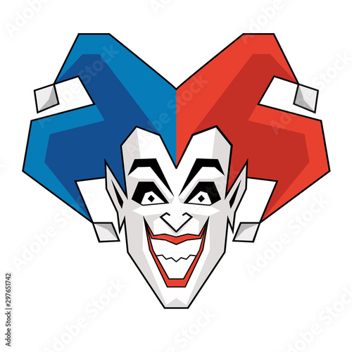 Canvas Print Joker geometric vector drawing icon