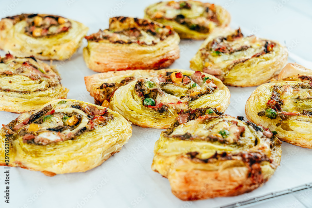 Green Pesto Pizza Swirl Wheels Green Pesto Pizza Swirl Wheels