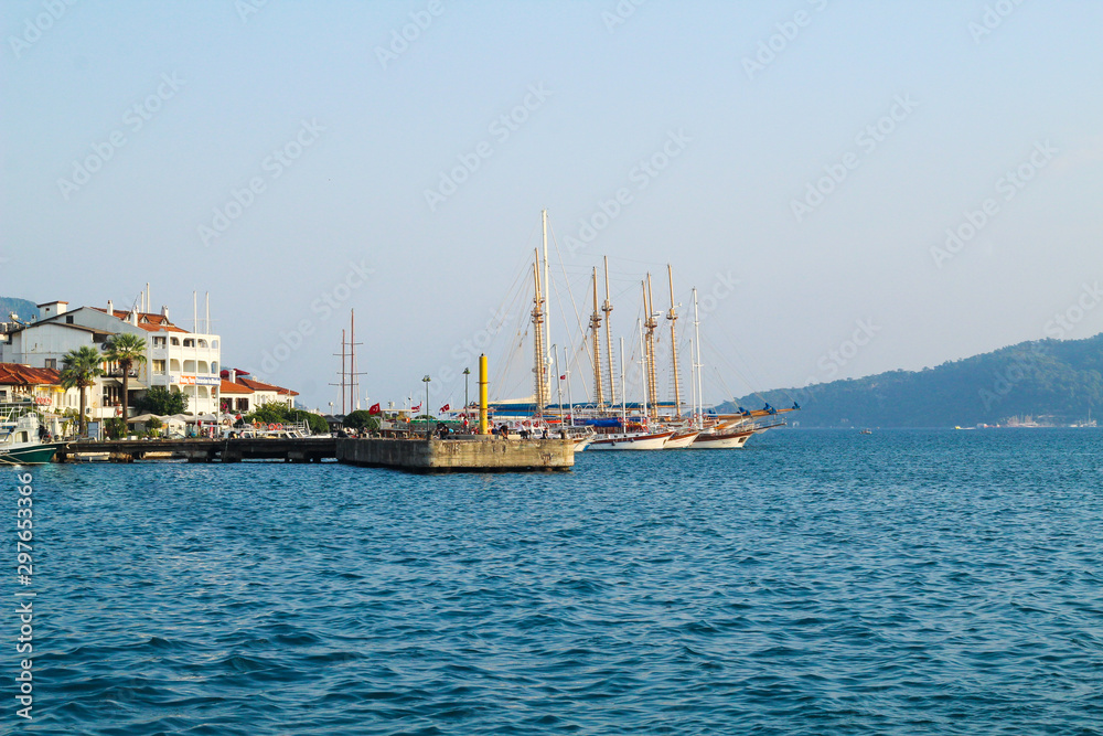 Marina in Marmaris, travel photo concept