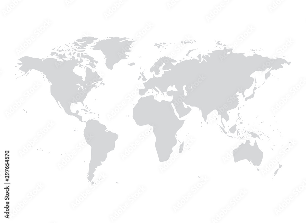 Vector world map illustration australia, asia america europe