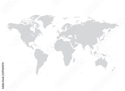 Vector world map illustration australia, asia america europe