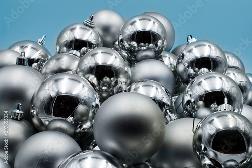 Christmas decoration. Christmas silver balls