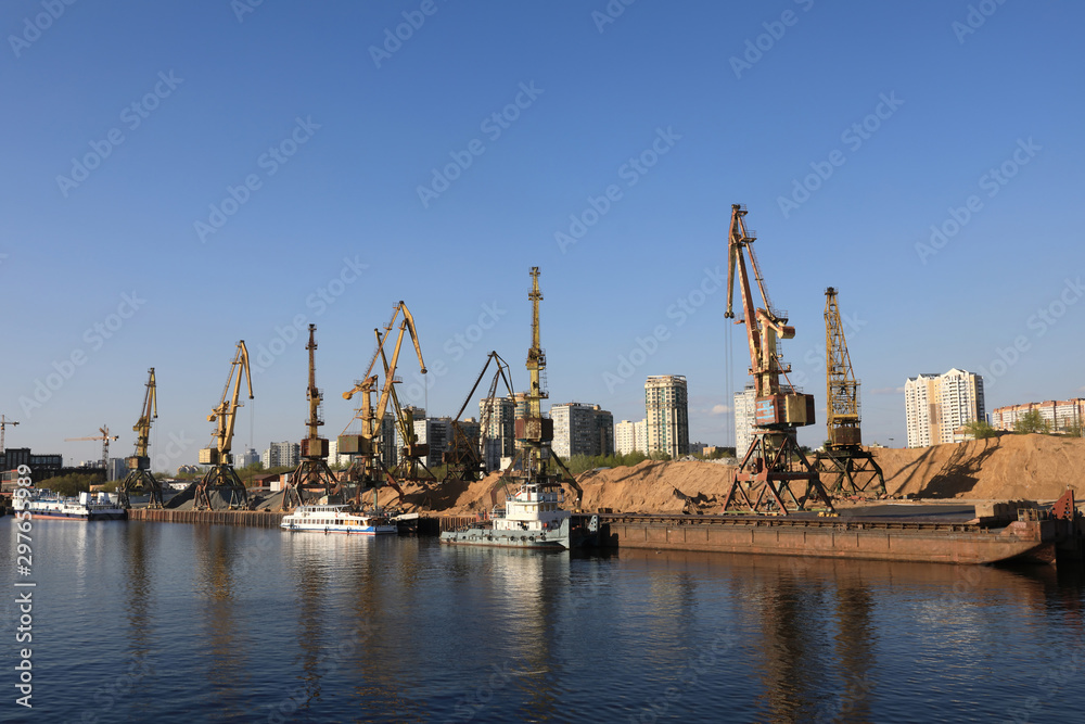 Cargo port on Moscow river