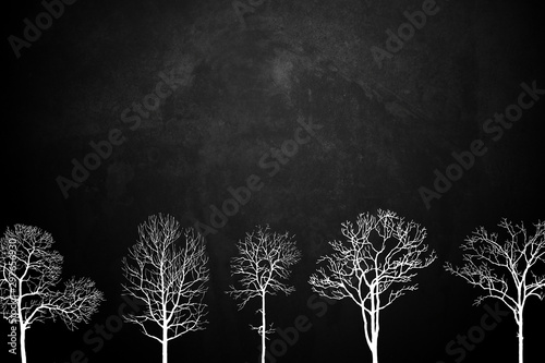white tree abstract,  drawi...