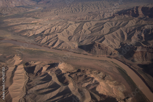 Colorado River flowing out of the Grand Canyon and into the Lake Mead National Recreation Area