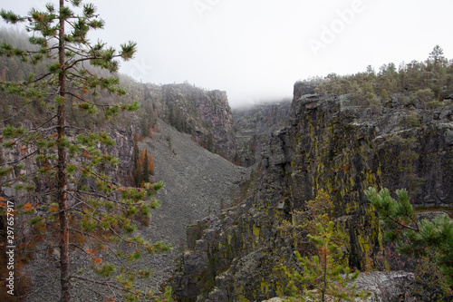 View of a large canyon. The formation arose just after the last ice age, about 9000 years ago.