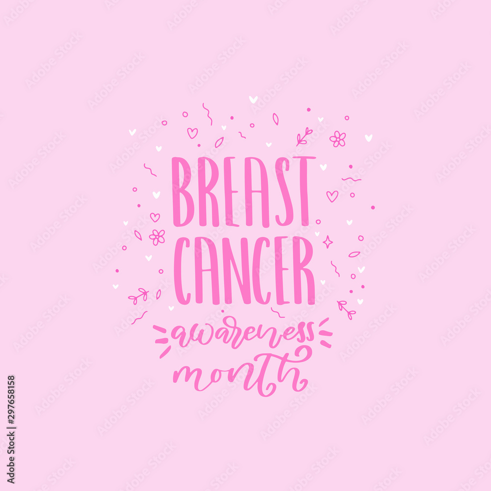 Breast Cancer Awareness hand drawn lettering vector illustration Breast Cancer Awareness hand drawn lettering vector illustration