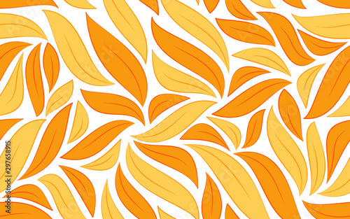 Autumn leaves seamless background on white background. Vector illustration.