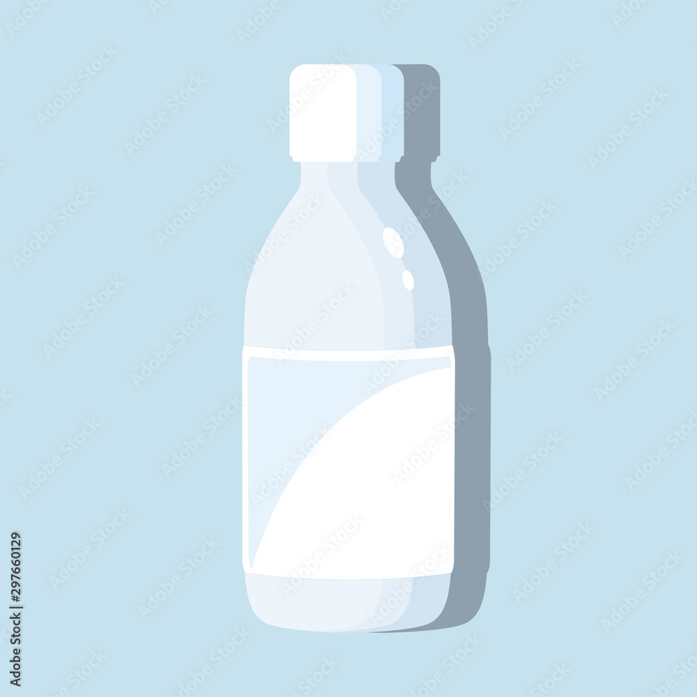 isolated blue bottle on a blue background isolated blue bottle on a blue background
