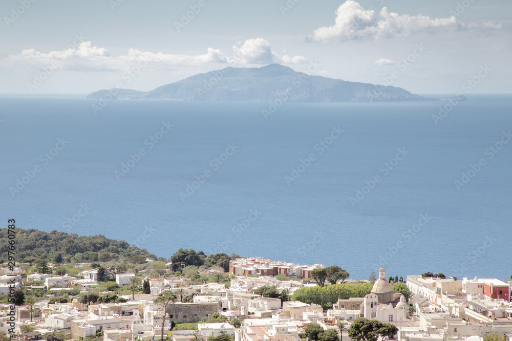seascape of mount vesuvius