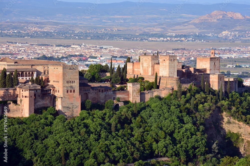 Diferentes vistas de la Alhambra de Granada, desde el Sacromonte