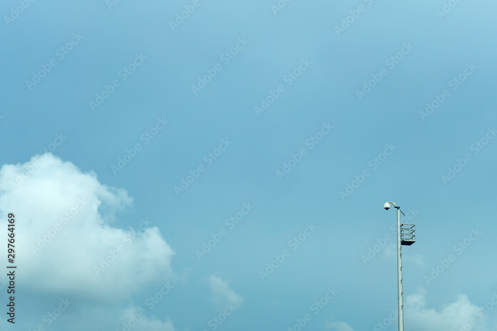 Light Post and cloud with Blue Sky Background Light Post and cloud with Blue Sky Background
