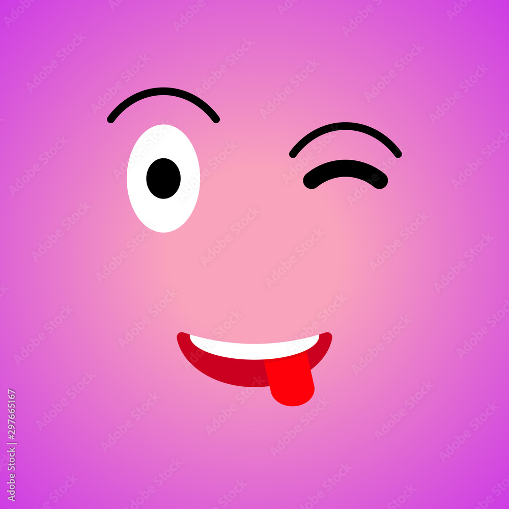 Colorful square emoji. Big flat cartoon style. Face funny backgound. Vector  illustration. Stock Vector | Adobe Stock