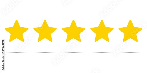 Five stars with shadow icon Vector