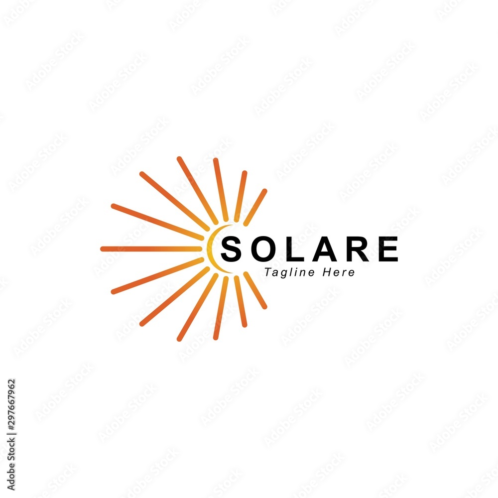 Solar logo design vector template.Creative sun symbol 