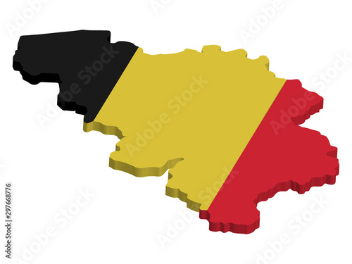 3D Belgium map flag Vector illustration eps 10
