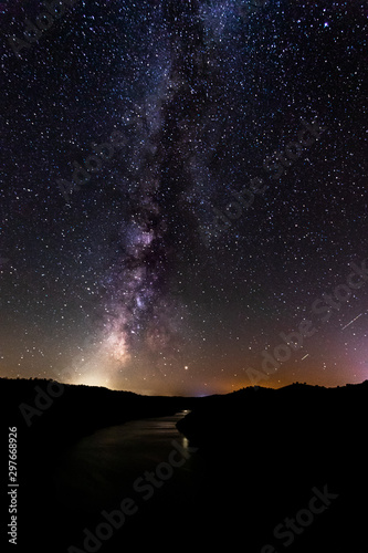 Milky way over the river.