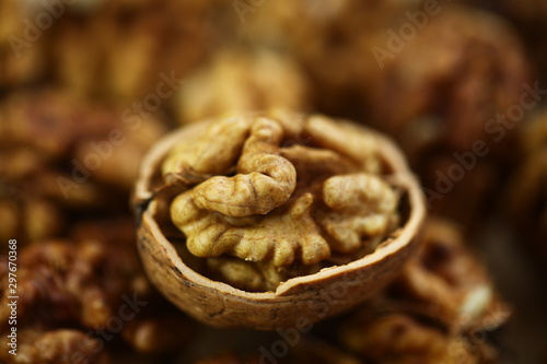 peeled whole kernels of walnuts harvest