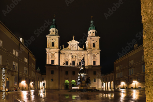 salzburg historic city austria at night