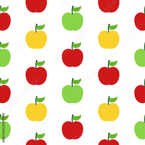 Different apple pattern on white background