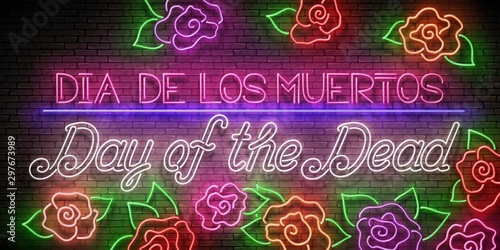 Day of the Dead Greeting Card Template with Dia de Los Muertos Inscription
