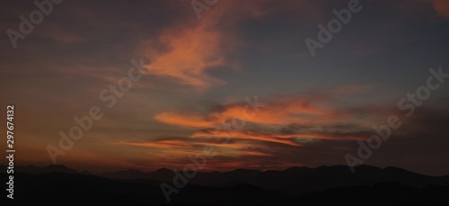 sunset in mountains