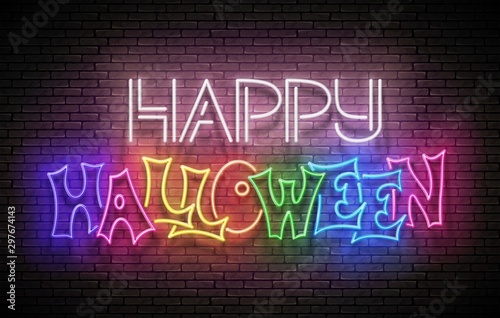 Glow Greeting Card with Happy Halloween Inscription