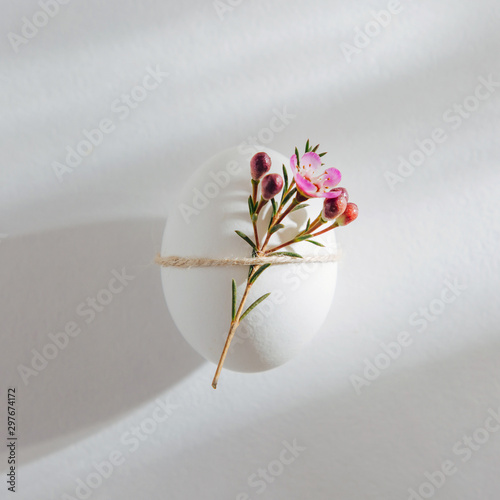 Wallpaper Mural Natural Colored Eggs decorated with flowers in morning sunlights. Stylish minimal Compositions in pastel colors.  Easter concept. Torontodigital.ca