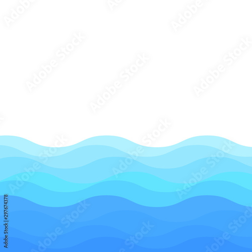 Abstract water wave isolated on white background. Vector illustration