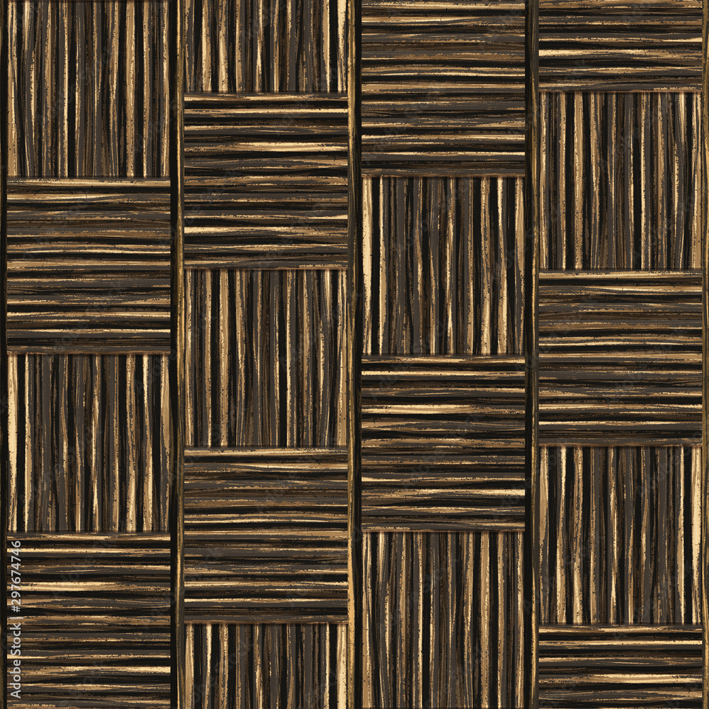 Square pattern on carved grunge background seamless texture, panel