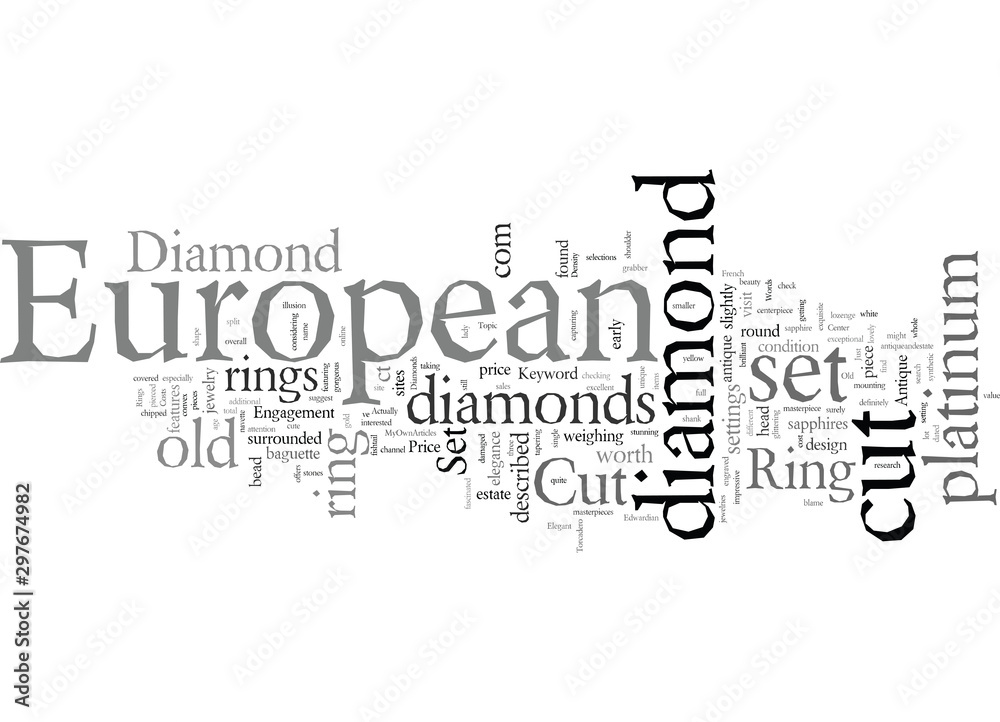 European cut diamond rings set in platinum European cut diamond rings set in platinum