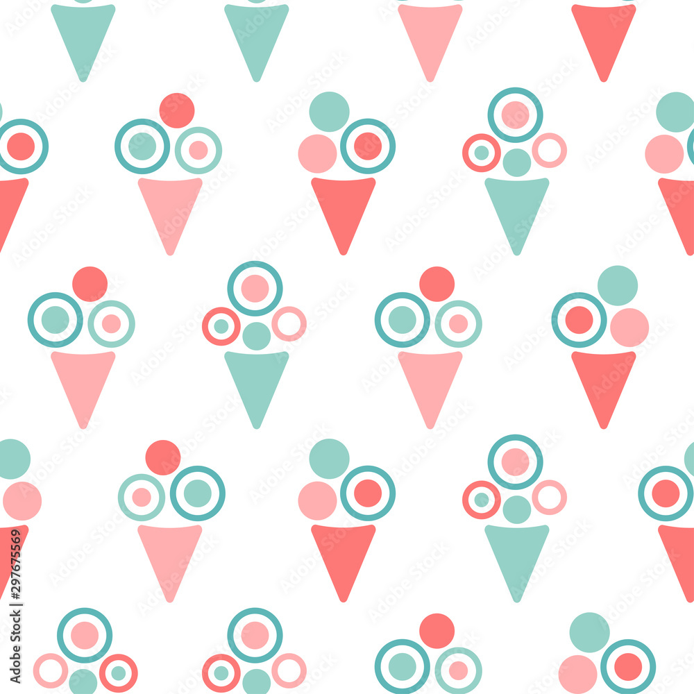 Ice cream pattern on white background Ice cream pattern on white background