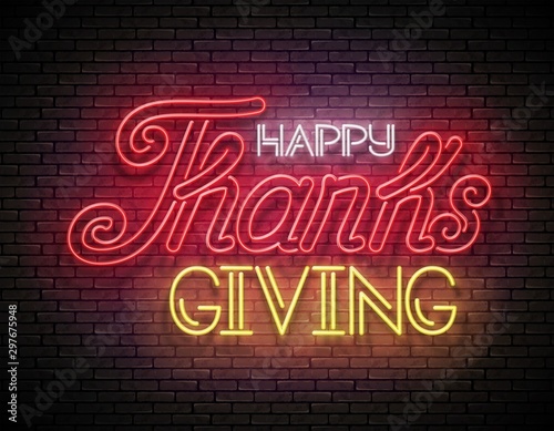 Glow Greeting Card with Happy Thanksgiving Inscription