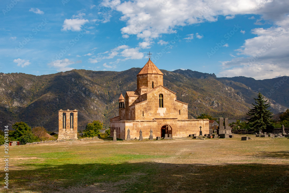 Monastery on the background of mountains and cloudy sky. Monastery on the background of mountains and cloudy sky.