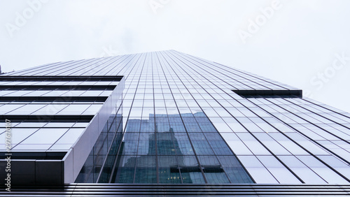 Office Building with reflection looking up